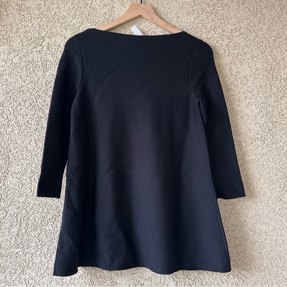 COS Boat Neck Pullover Wool Sweater Black/ navy blue - Picture 6 of 6